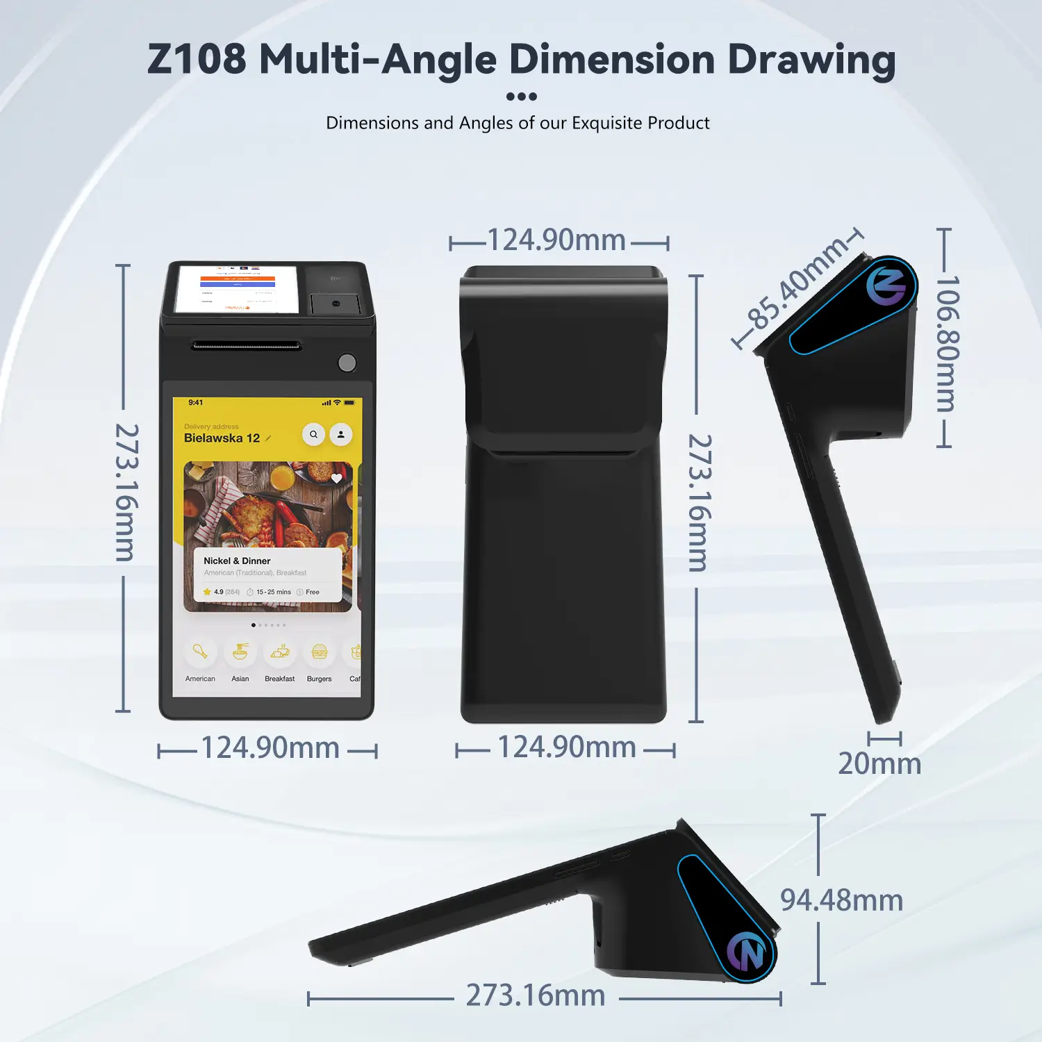 Z108 8inch Desktop/Portable Android POS